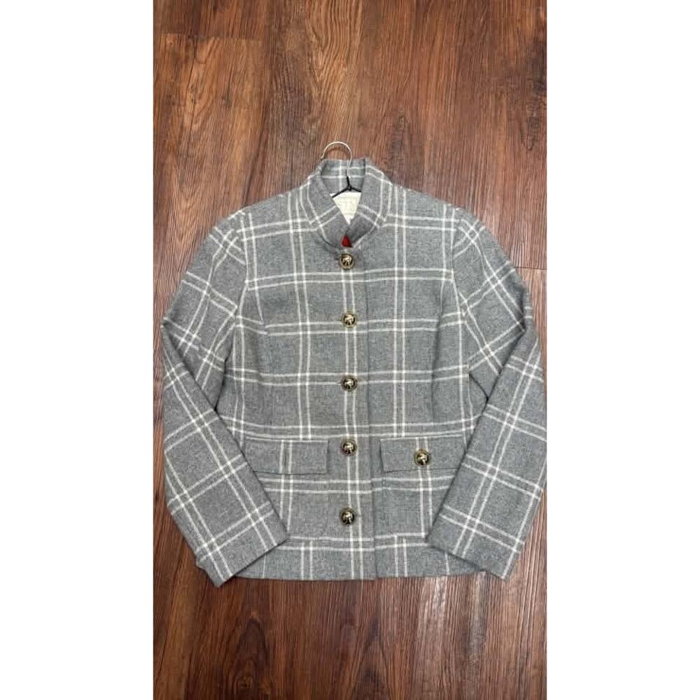SAIL TO SABLE Grey Plaid Wool Jacket Size S - Picture 2 of 2